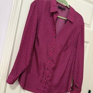 Jones New York Ladies L/S shirt, SZ OX, Penguin Design all over